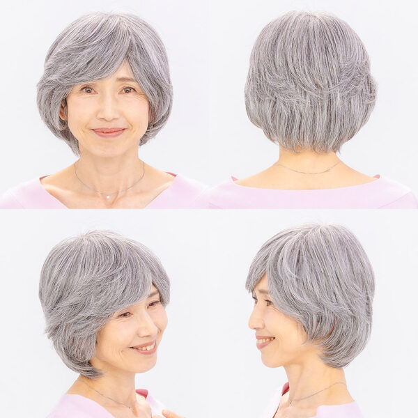 ウィッグにみえる帽子　HAT01-W60 白髪60%ミックス - 画像 (3)