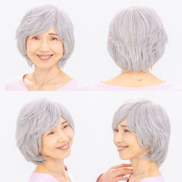 ウィッグにみえる帽子　HAT01-W80 白髪80%ミックス - 画像 (3)