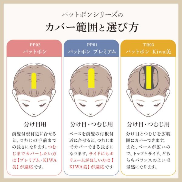 分け目・前髪用部分ウィッグ(かつら)『Pat・pon Premium（パット・ポン プレミアム ）』 - 画像 (15)