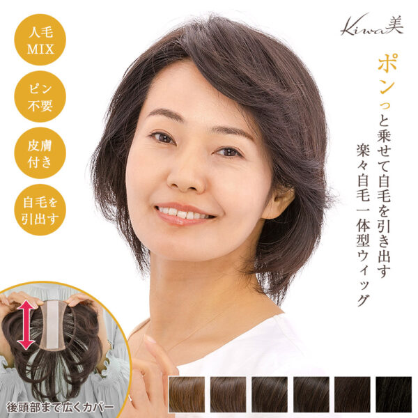 分け目・前髪用部分ウィッグ（かつら）『 Kiwa美（きわみ）』 　～Pat・pon（パット・ポン ）ハイグレード版～